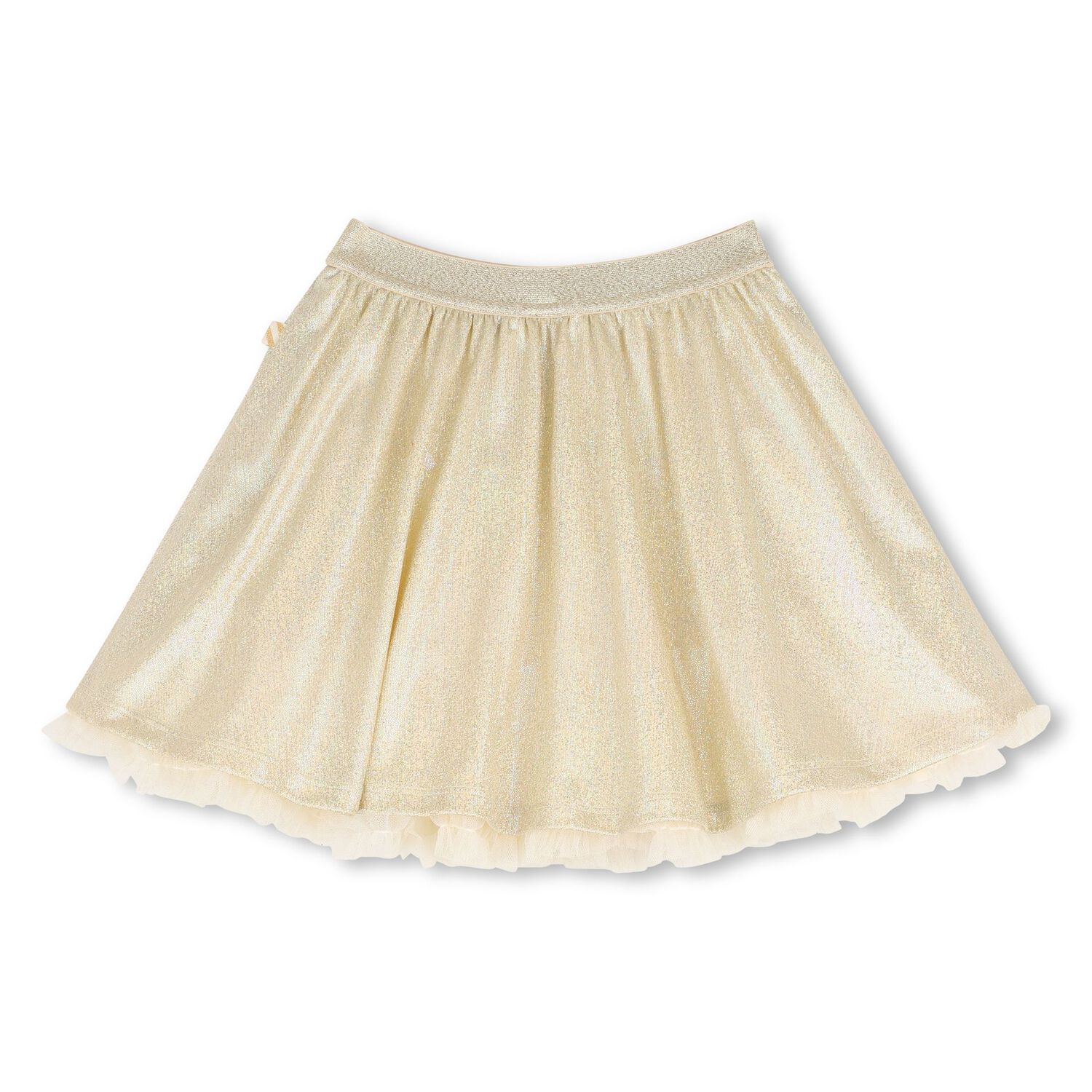 Girls Gold Metallic Tulle Skirt, 1, hi-res