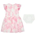 Baby Girls White & Pink Floral Dress Set, 1, hi-res