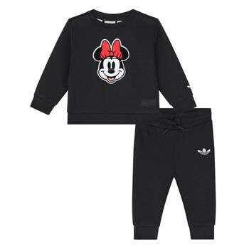 Younger Girls Black Minnie Mouse Tracksuit