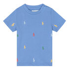 Baby Boys Blue Piqu&Atilde;&copy; Logo T-Shirt, 1, hi-res