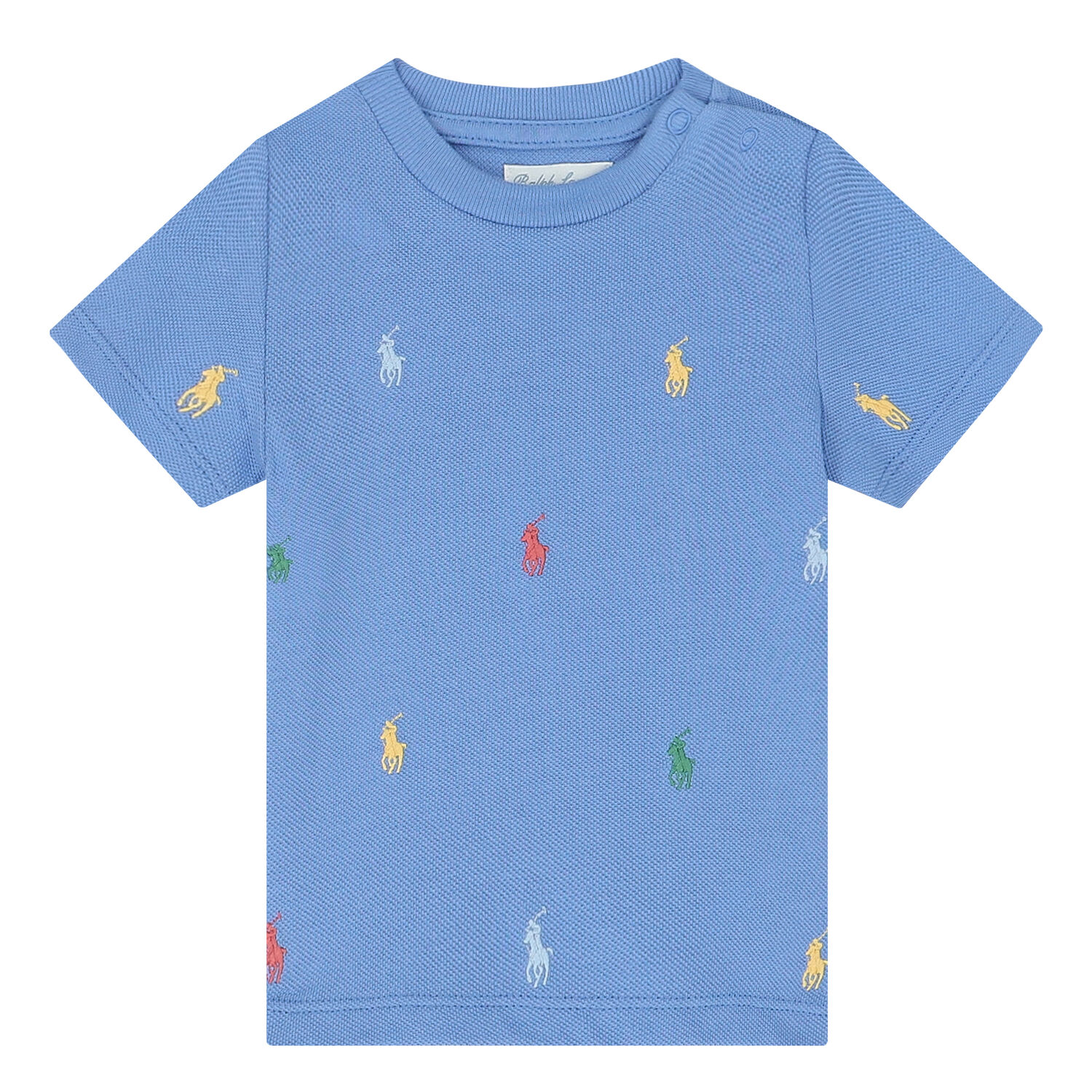 Baby Boys Blue Piqu&Atilde;&copy; Logo T-Shirt, 1, hi-res