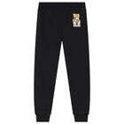 Black Teddy Bear Logo Joggers, 1, hi-res