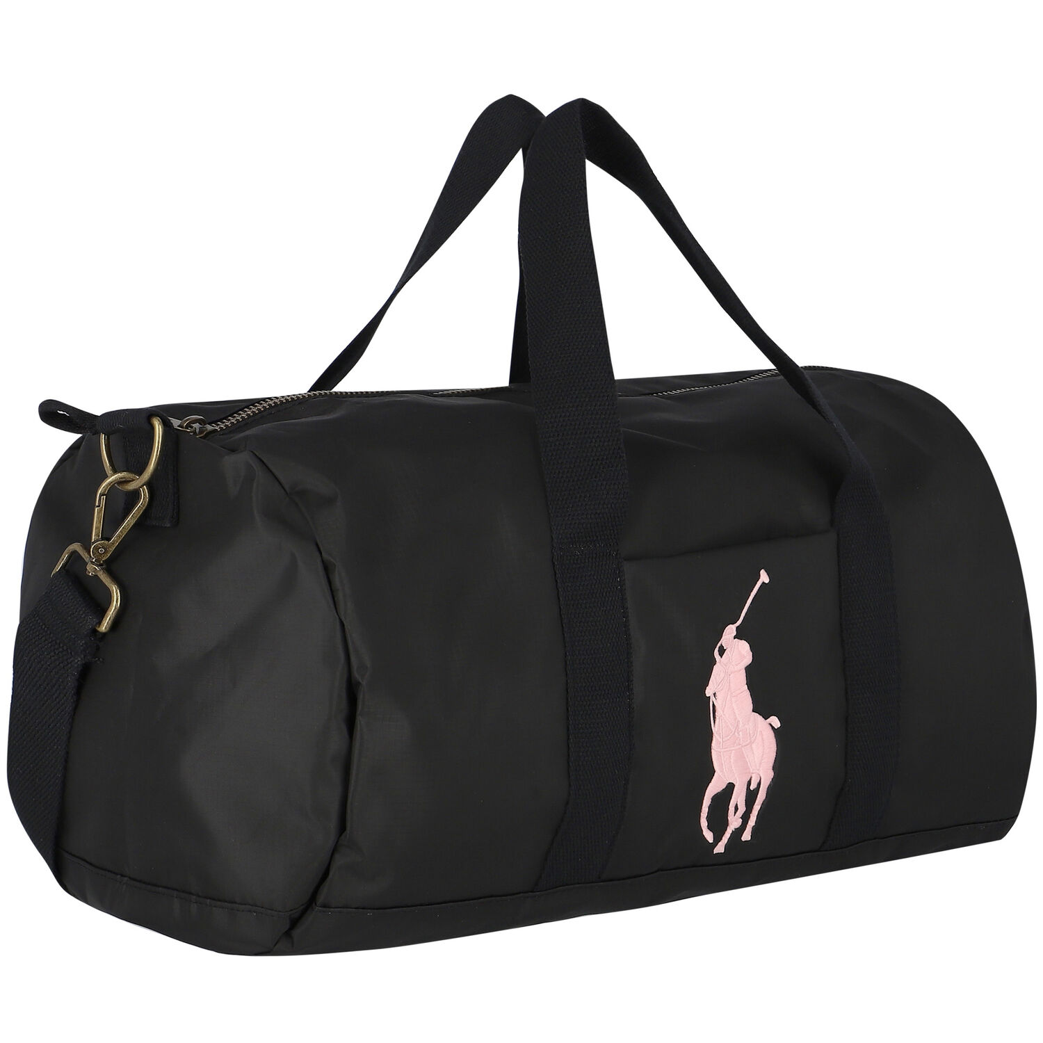 Girls Black & Pink Logo Duffle Bag, 1, hi-res