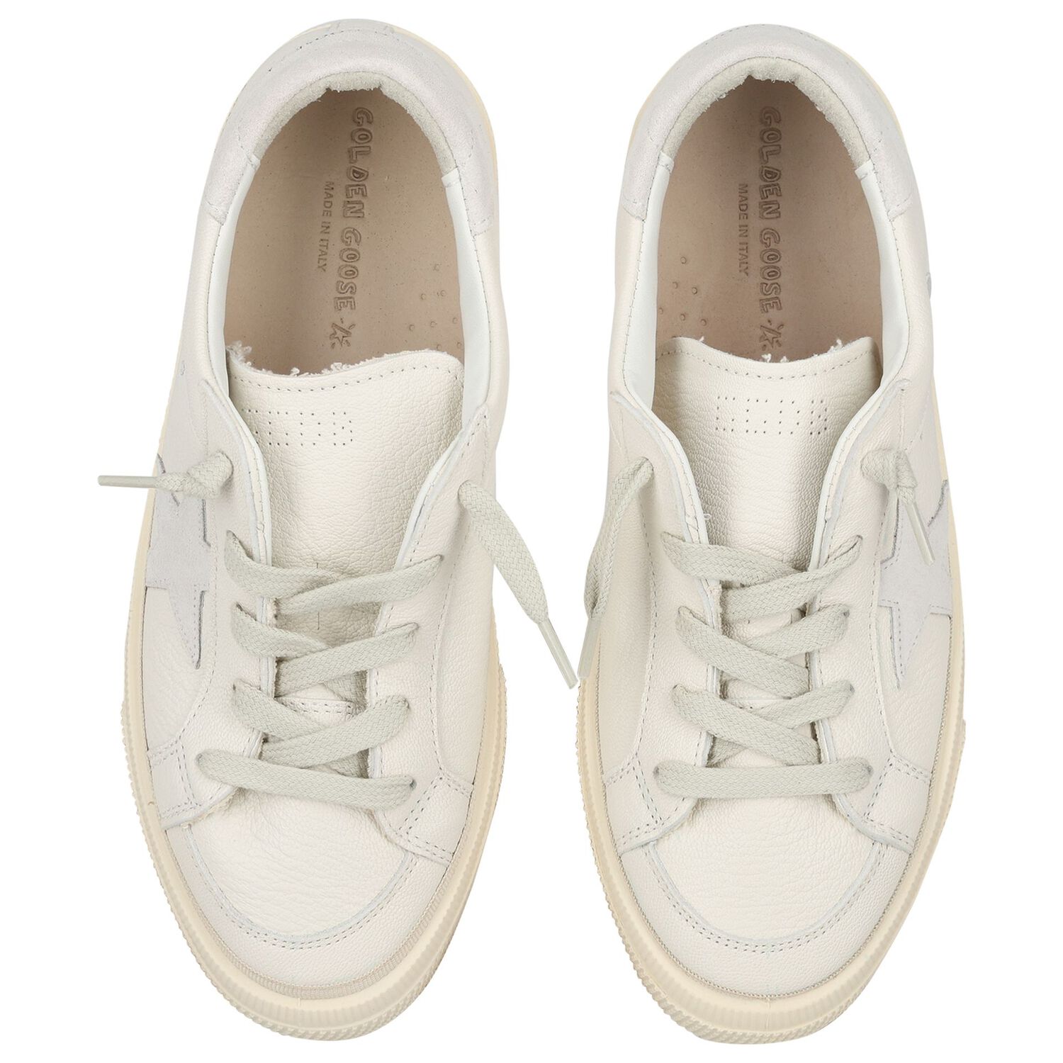 Ivory Logo Leather Trainers, 1, hi-res image number null