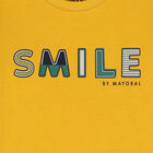 Younger Boys Yellow Logo Long Sleeve Top, 1, hi-res