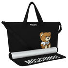 Black Teddy Bear Logo Baby Changing Bag, 2, hi-res