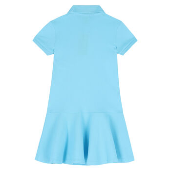 Girls Blue Logo Polo Dress