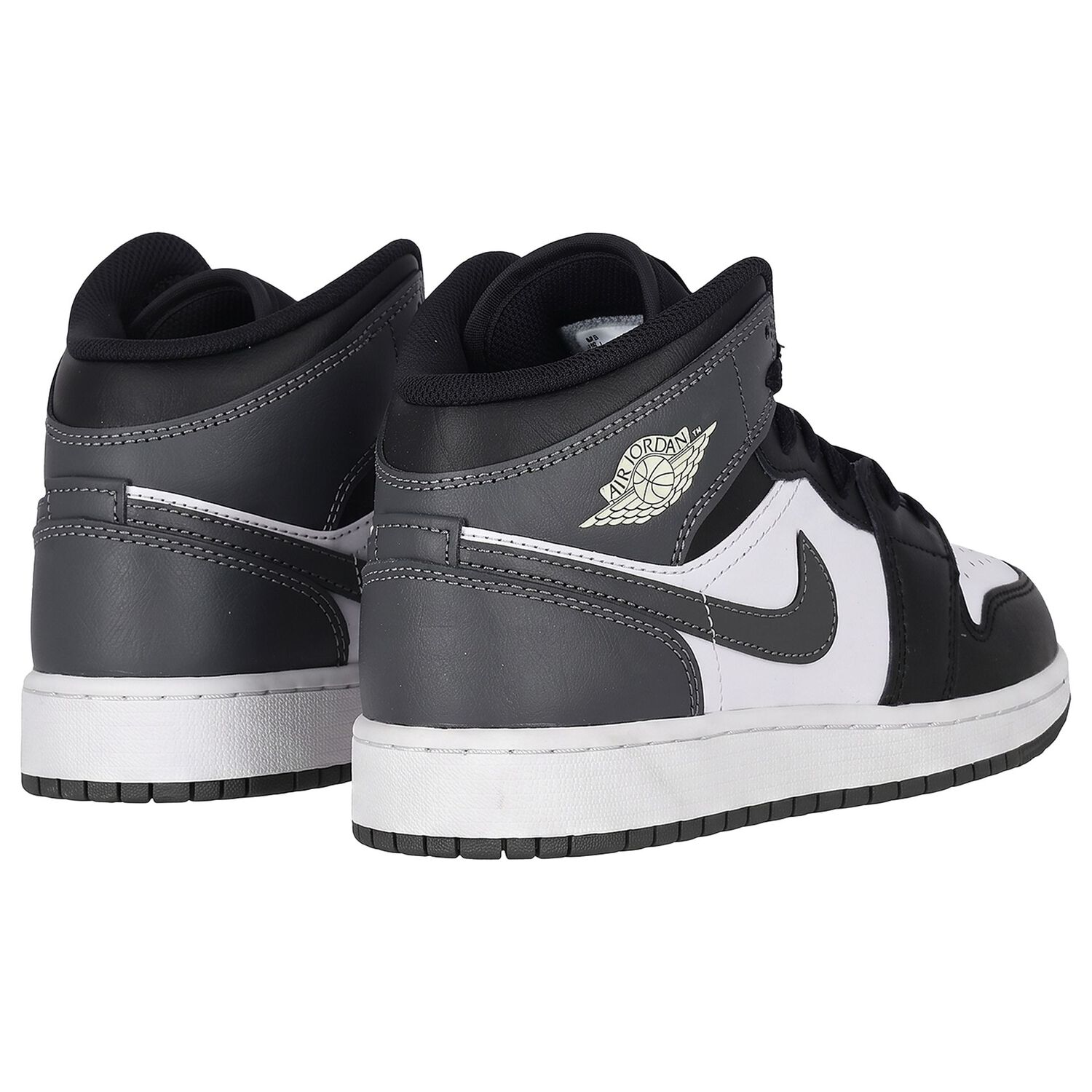 Black, White & Grey Air Jordan 1 Mid Trainers, 9, hi-res