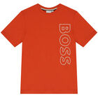 Boys Orange Logo T-Shirt, 4, hi-res