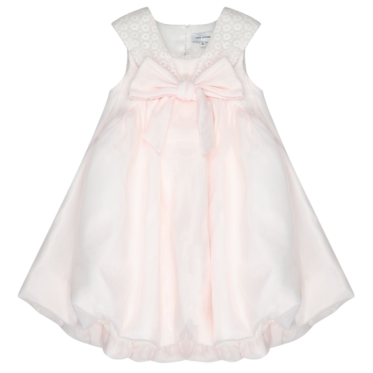 Girls Mini Me Pink Bow Organza Dress, 1, hi-res