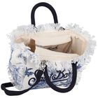 Girls White & Navy Blue Colette Logo Tote Bag ( 30cm ), 1, hi-res