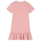 Girls Pink Bear Logo Dress, 1, hi-res