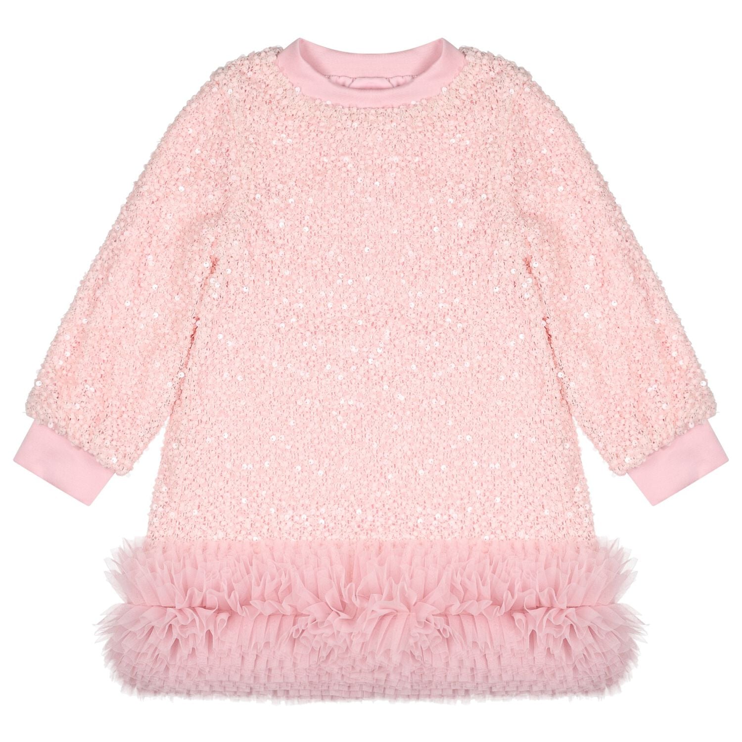 Girls Pink Sequin Embellished Jeanette Dress, 1, hi-res