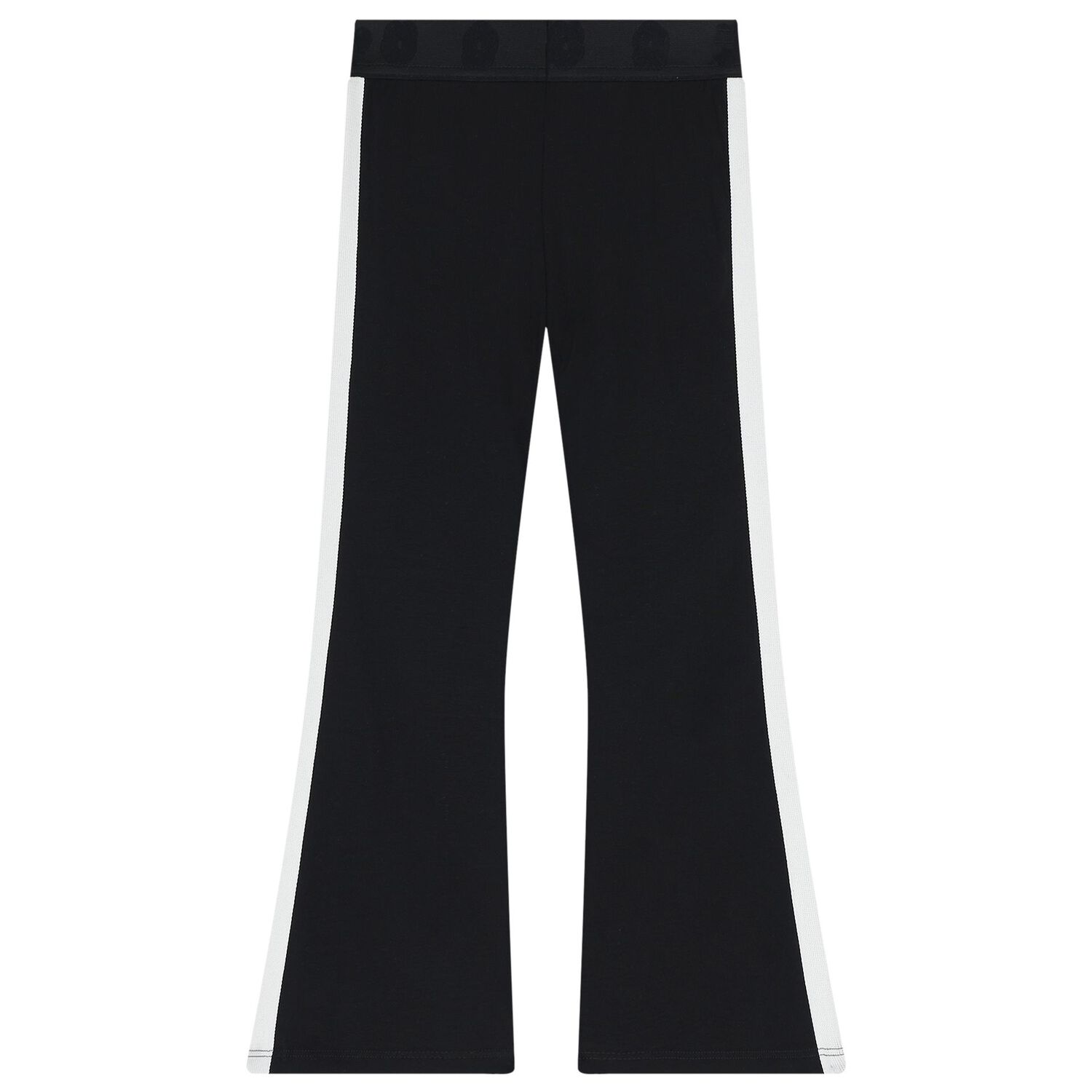 Girls Black Flower Logo Leggings, 1, hi-res