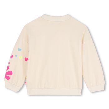 Girls Beige Sequin Rainbow Sweatshirt