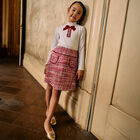 Girls Ivory & Red Tweed Dress, 1, hi-res