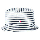 Baby Girls White & Blue Striped Dress Set, 1, hi-res