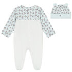 Blue & White Logo Babygrow Set, 1, hi-res
