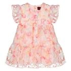 Younger Girls Pink Logo Floral Tulle Dress, 2, hi-res