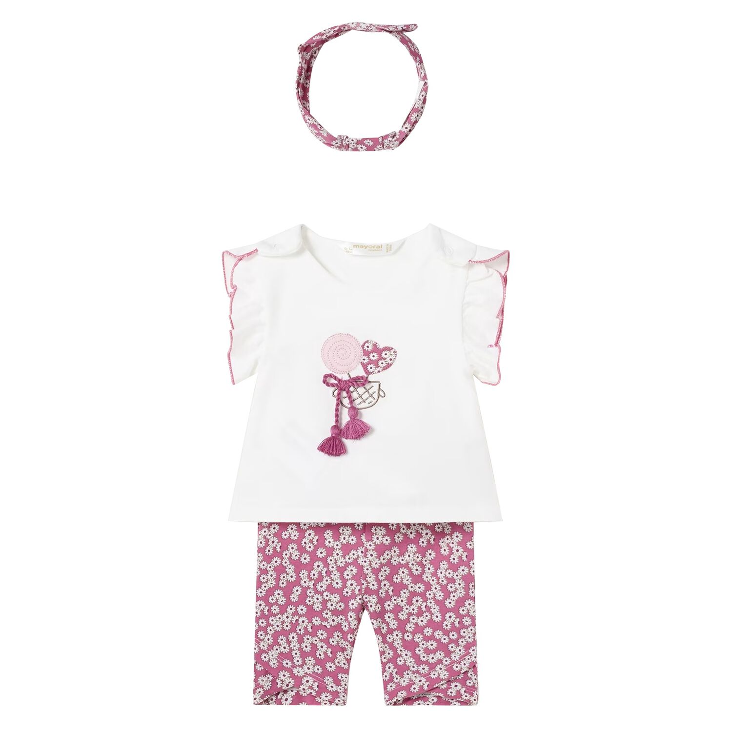Baby Girls White & Pink Leggings Set, 1, hi-res