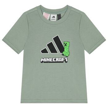 Boys Green Minecraft Logo T-Shirt