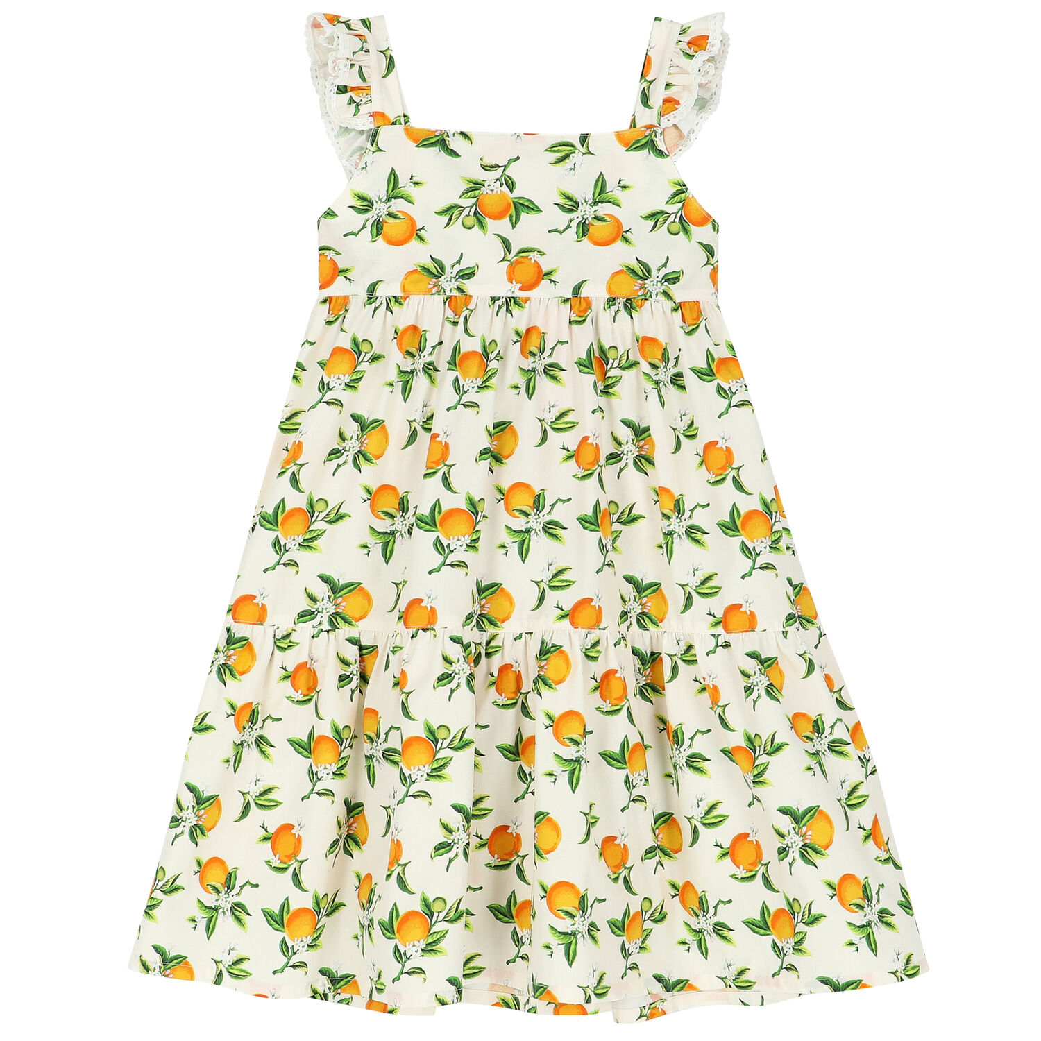 Girls Ivory & Orange Dress, 1, hi-res image number null