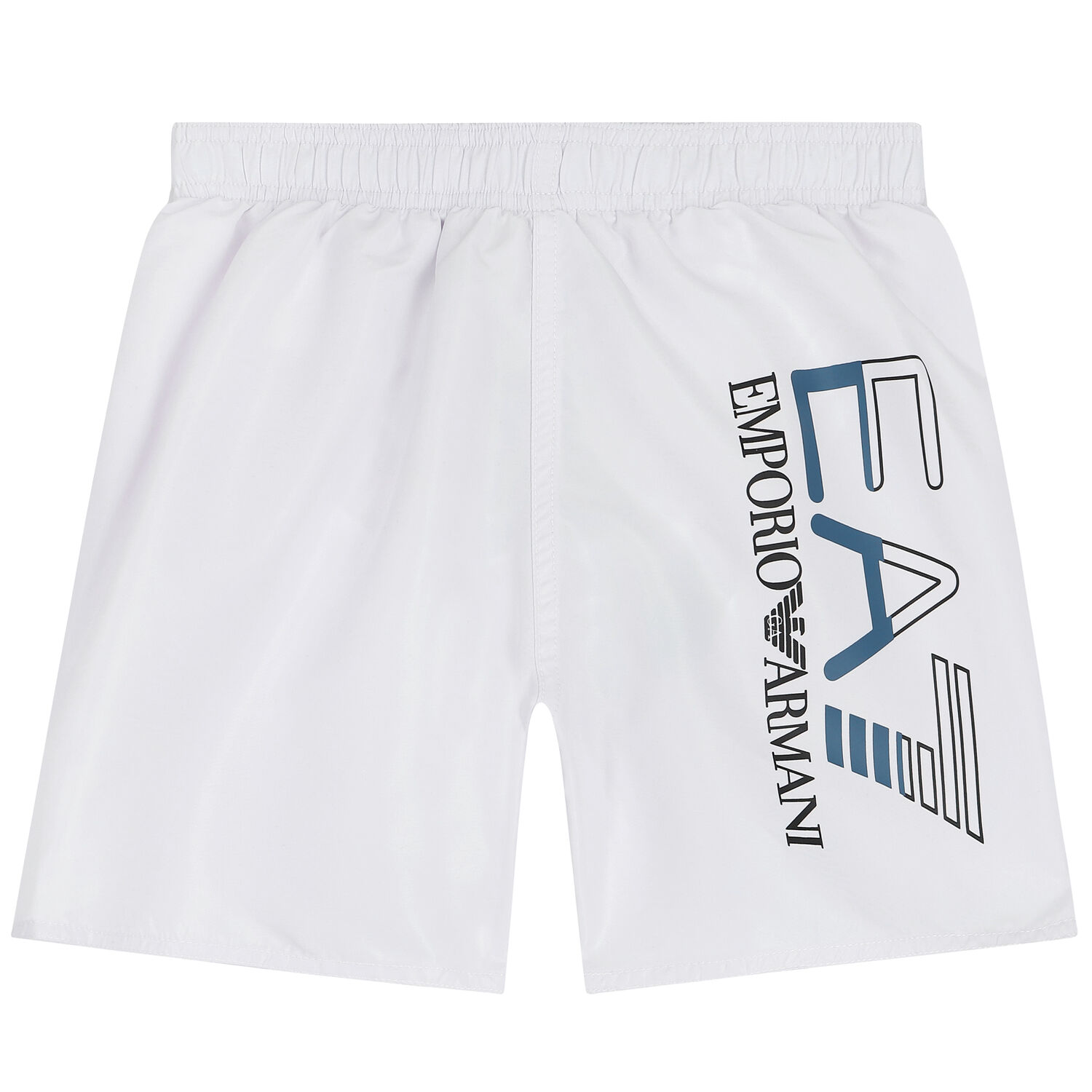 Boys White Logo Swim Shorts, 3, hi-res