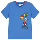 Boys Blue Marvel T-Shirt, 1, hi-res