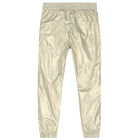 Girls Gold Logo Joggers, 1, hi-res