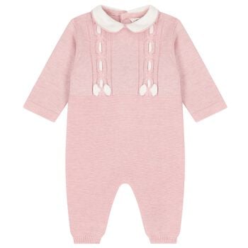 Baby Girls Pink Knitted Romper