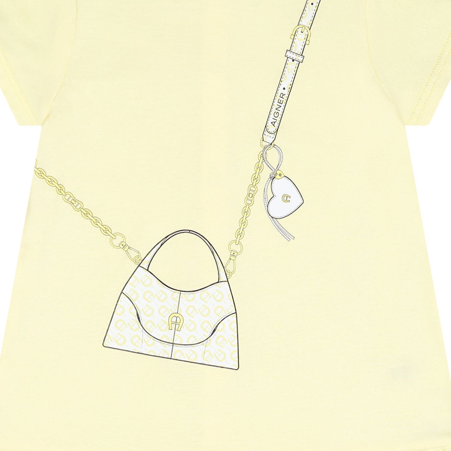 Younger Girls Yellow Bag Logo Dress, 2, hi-res