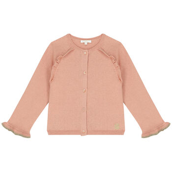 Girls Light Brown & Gold Cardigan