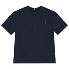 Boys Navy Blue Logo T-Shirt, 2, hi-res