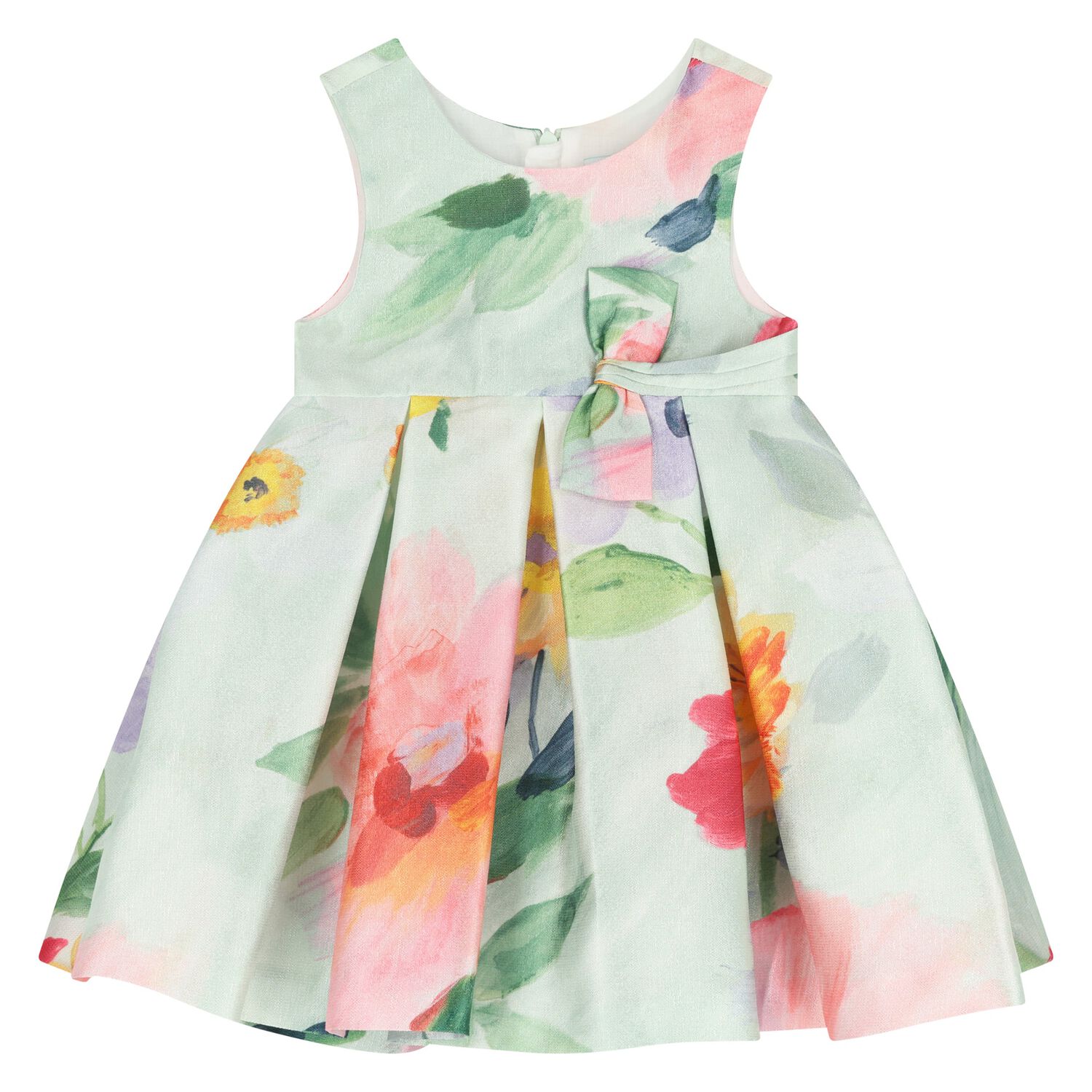 Younger Girls Multi-Coloured Floral Dress, 1, hi-res