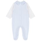 Baby Boys White & Blue Babygrow, 1, hi-res