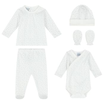 White & Grey Stars Baby Gift Set