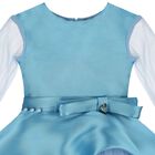 Girls Blue Satin & Tulle Dress, 1, hi-res