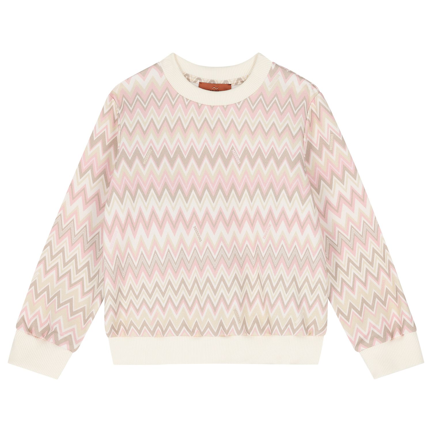 Girls Pink Logo Zig Zag Sweatshirt, 1, hi-res