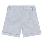 Younger Boys White & Blue Shorts Set, 1, hi-res