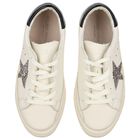 Girls Ivory & Silver Logo Trainers, 1, hi-res