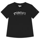 Girls Black Logo T-Shirt, 1, hi-res