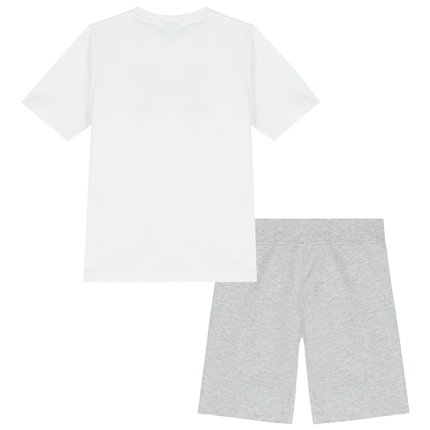 Boys White & Grey Logo Shorts & T-Shirt Set, 2, hi-res