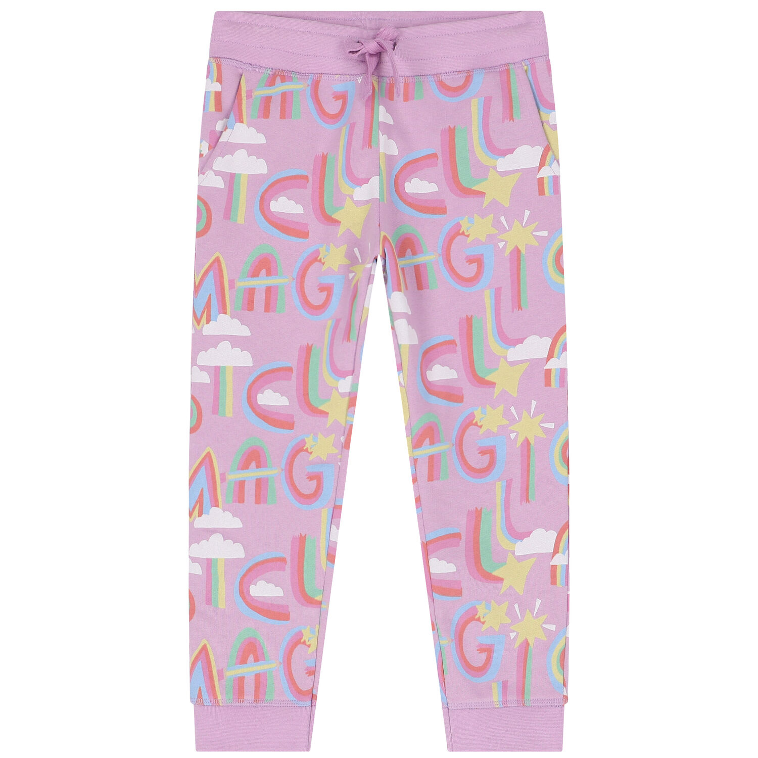 Girls Pink Logo Joggers, 1, hi-res