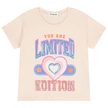 Girls Pink Embellished T-Shirt
