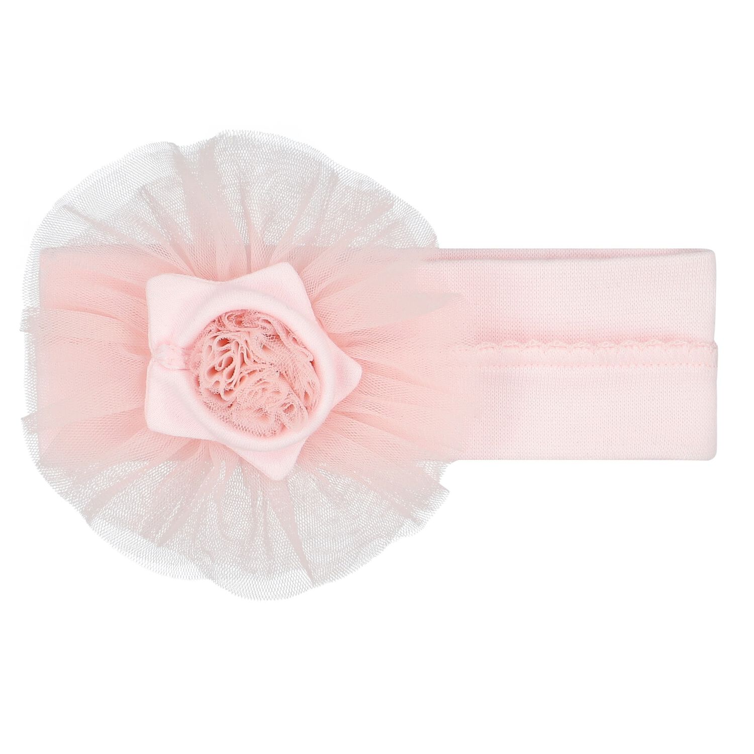 Baby Girls White & Pink Flower Headband, 1, hi-res image number null