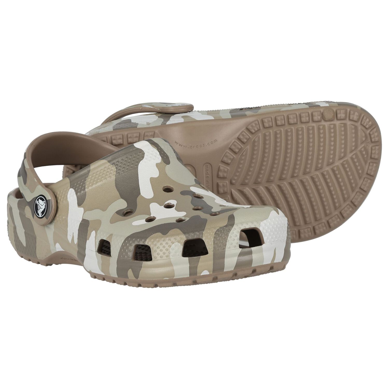 Black & Grey Classic Camo Clogs Sandals, 2, hi-res image number null