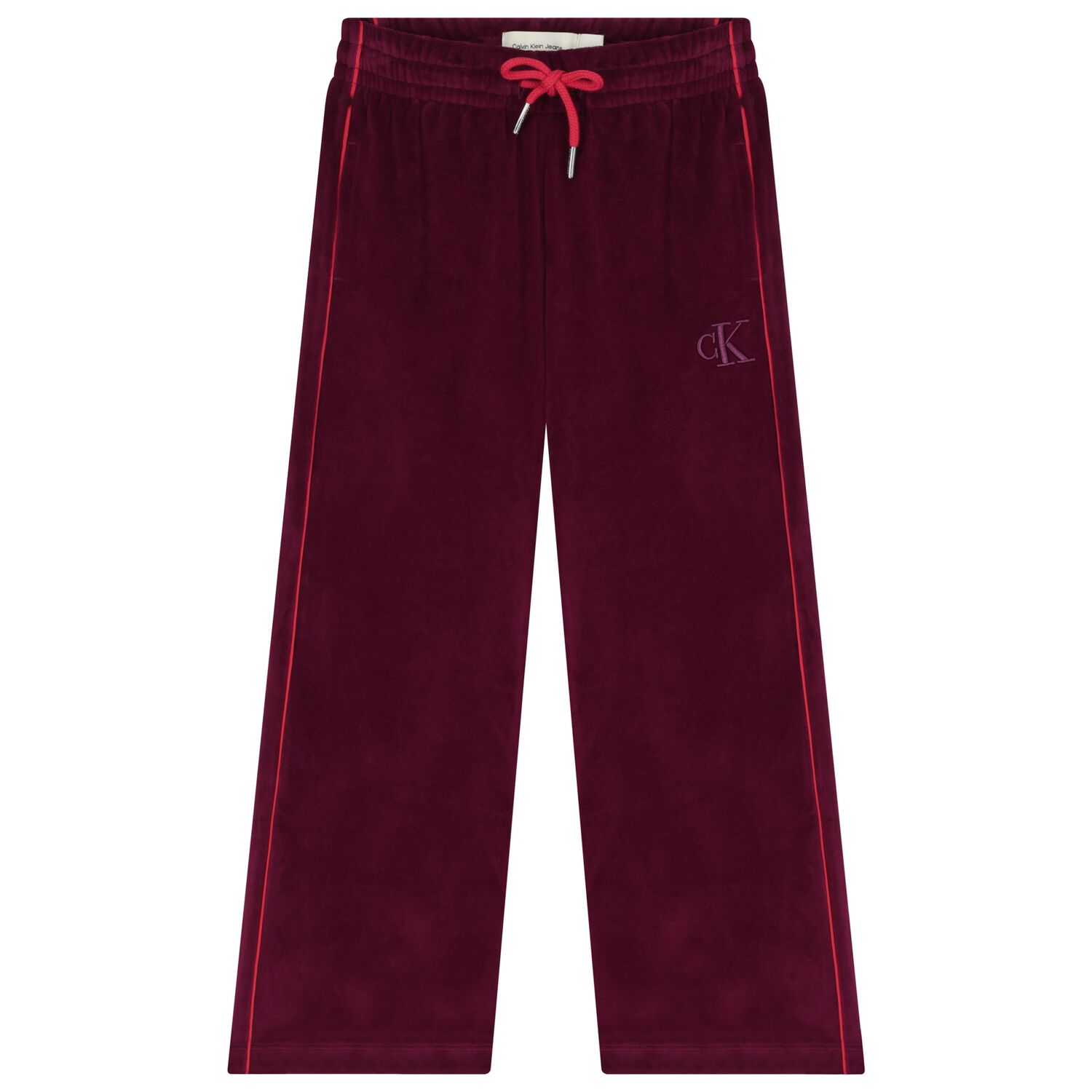 Girls Burgundy Logo Trousers, 2, hi-res