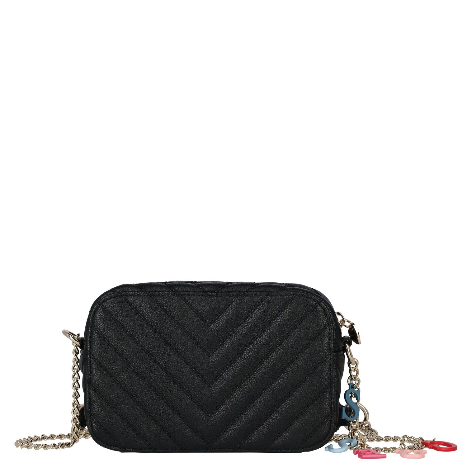 Girls Black Logo Handbag, 2, hi-res