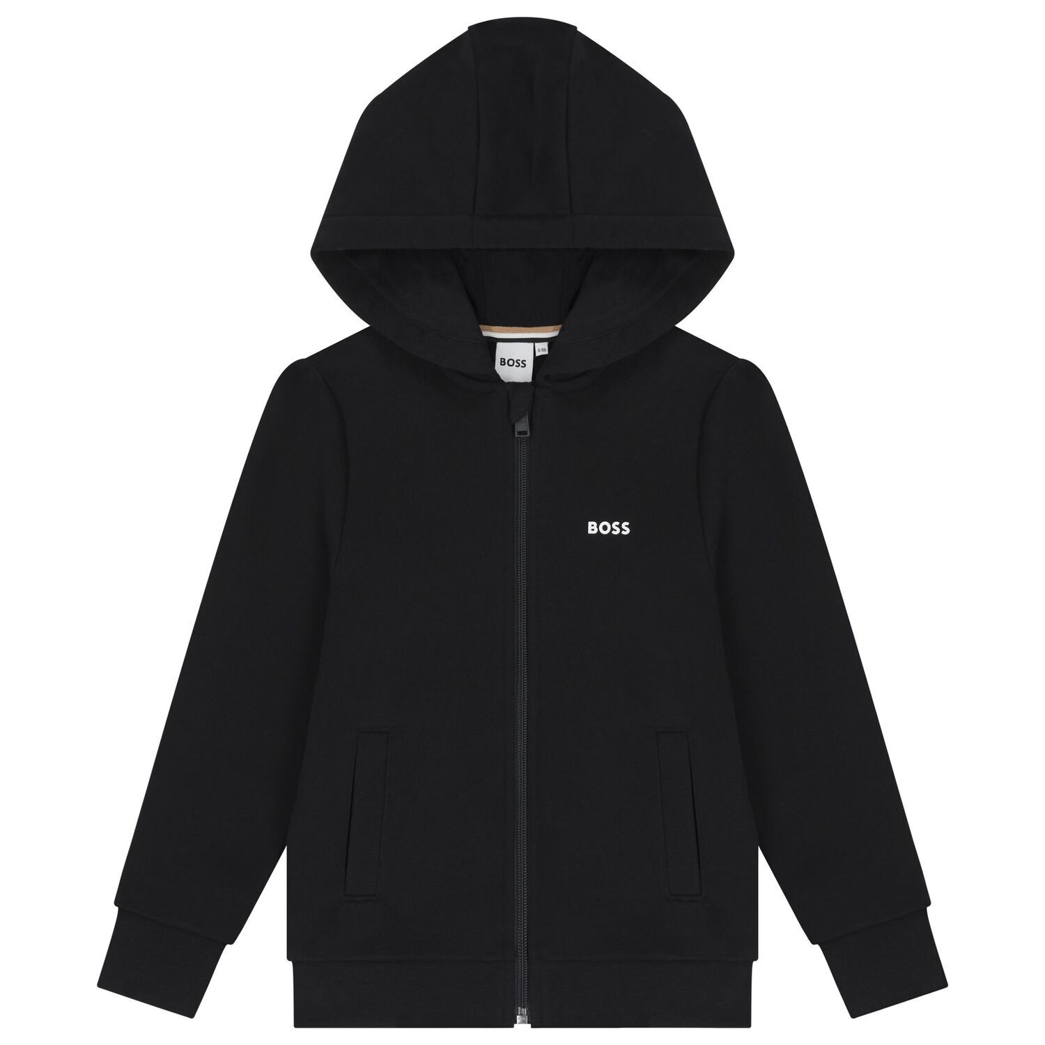 Boys Black Logo Zip Up Top, 1, hi-res image number null
