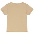 Girls Beige Logo T-Shirt, 1, hi-res
